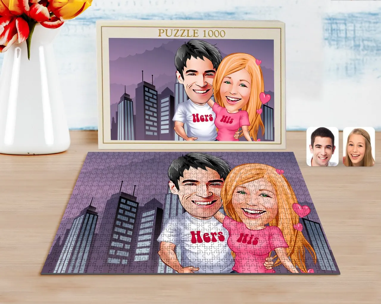 

Personalized Valentine Caricature of 1000 Piece Professional Puzzle-5