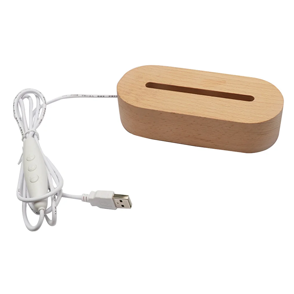 Деревянная 3D подставка светодиодный лампы светодиодная настольная для ночного