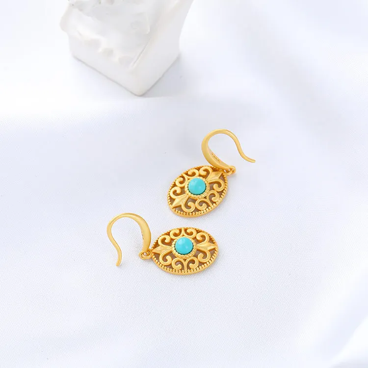 Женские серьги подвески CMajor ювелирный камень золотого цвета из стерлингового