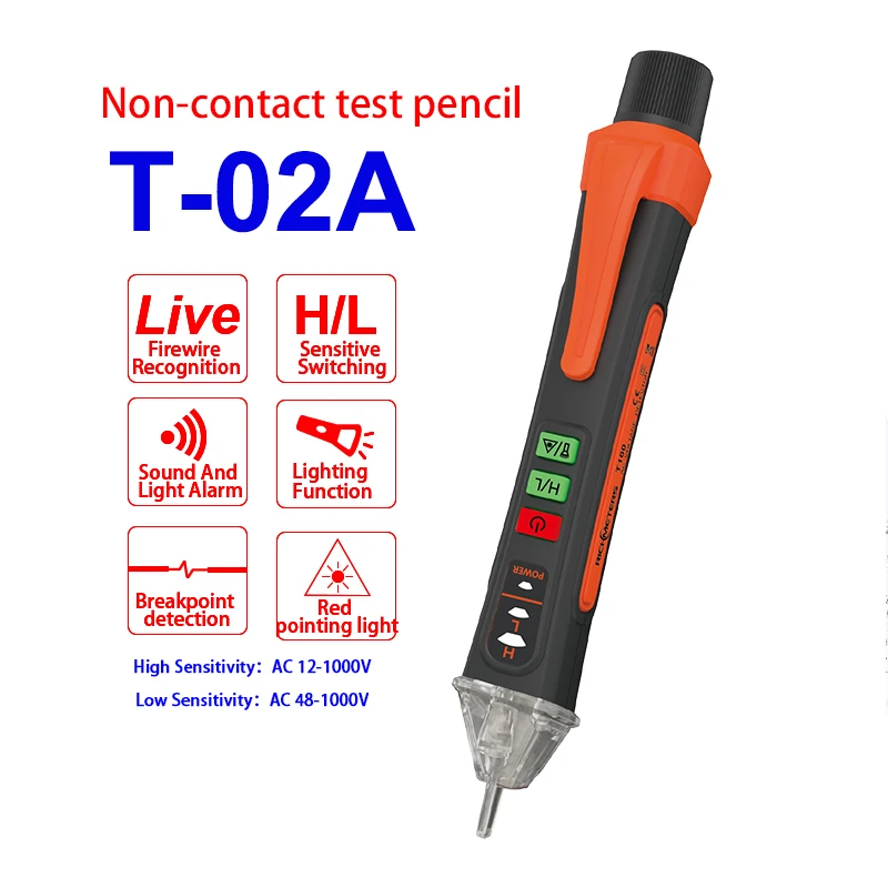 

Non Contact Voltage Tester 48-1000V AC Voltage Detector Pen Circuit Tester Electric Indicator Wall Tool With Flashlight Beeper