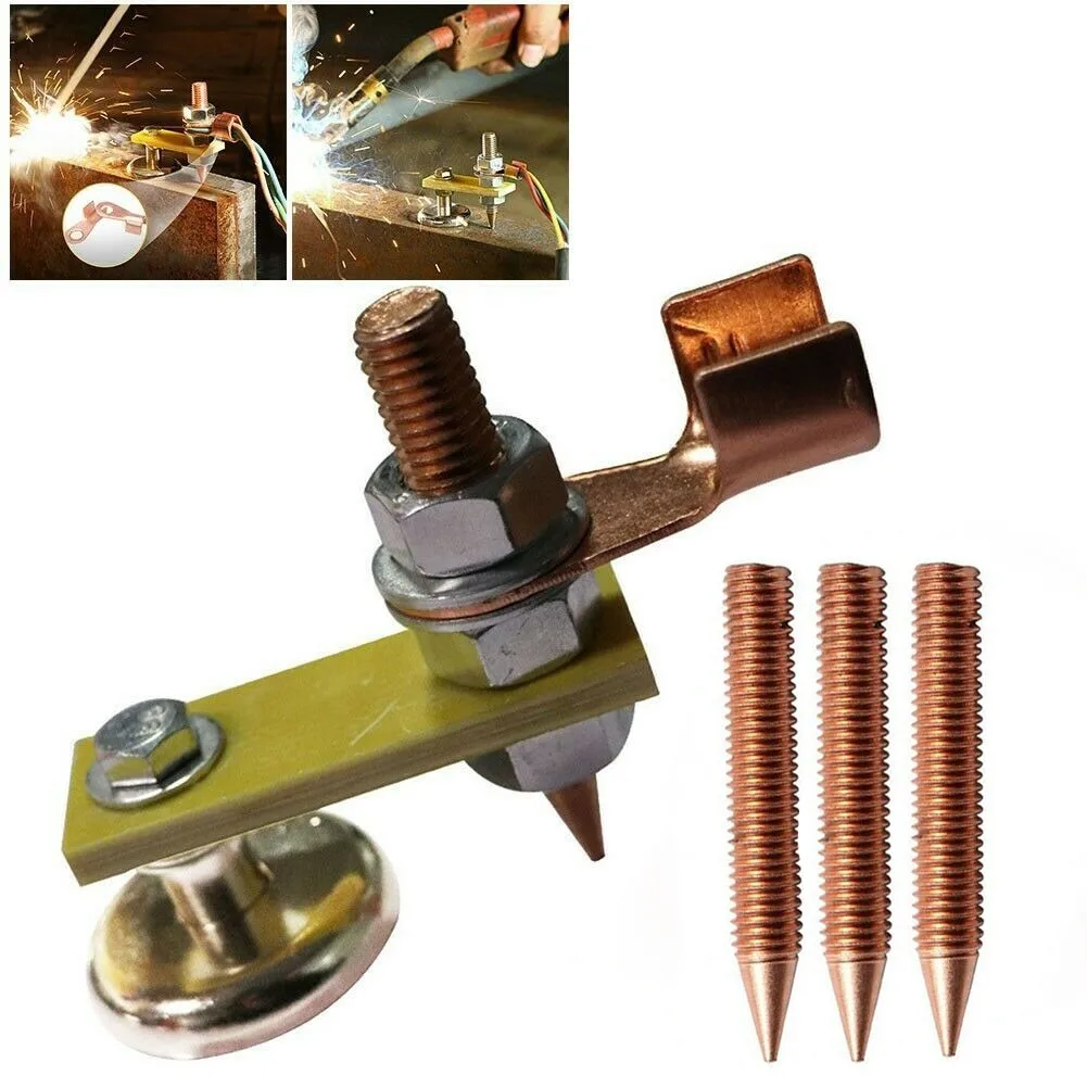 

Welding Magnet Head Adjustable Magnetic Welding Support Ground Clamp Holder With Pure Red Copper Wire Tail Grounding Screws