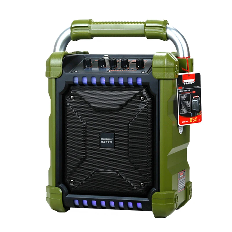 Портативный походный динамик с плечевым ремнем уличный бас регулируемый стерео