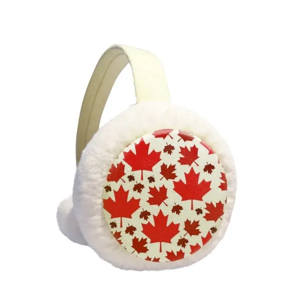 

Canada Flavor Leaves Canadian Maple Flag Winter Earmuffs Ear Warmers Faux Fur Foldable Plush Outdoor Gift