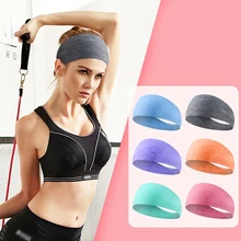 Спортивная повязка для головы, дышащая, не впитывающая пот, Sweatband для фитнеса, йоги, бега, танцев, не скользит, легкий многоцветный головной платок
