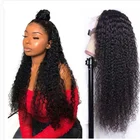 Бразильские глубокие волнистые 13x 4 кружевные передние парики из человеческих волос Кудрявые предварительно выщипанные фронтальные для черных женщин 180% волнистые