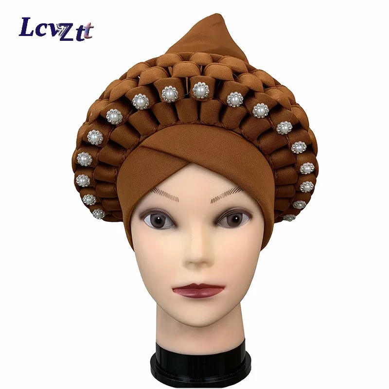 

A Dozen High Quality Newest Elegant Turban Hats Women Cap Beaded For India Scarfs Head Wrap Headband Girl Hair Accessories Lady