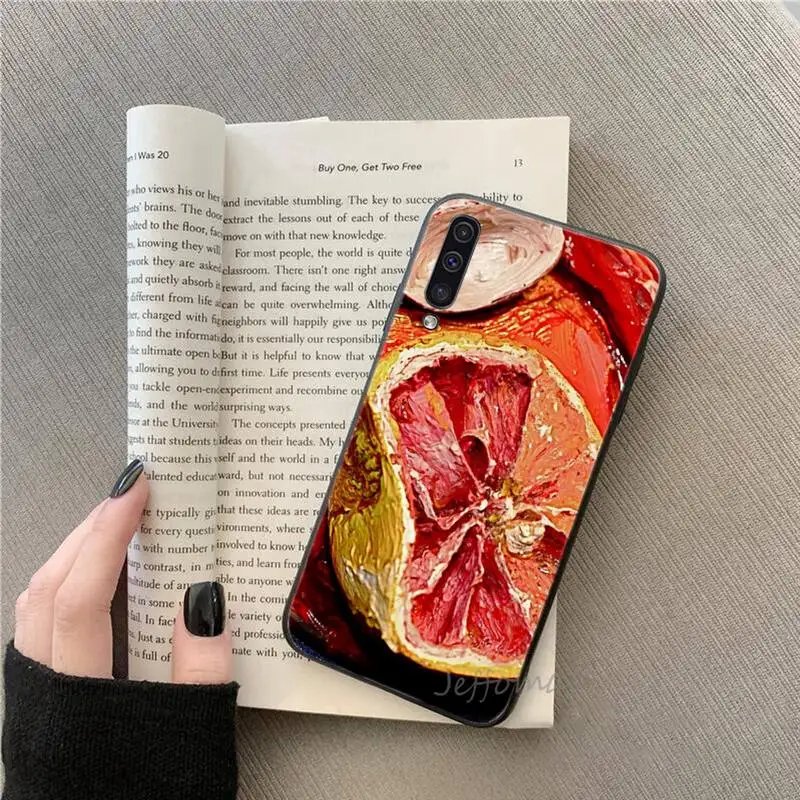 

Fruit beautiful grapefruit oil Phone Case For Samsung galaxy S note 7 8 9 10 20 fe edge A 6 10 20 30 50 51 70 lite plus Funda