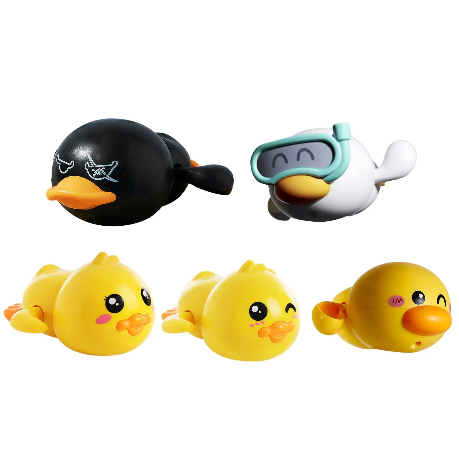 

Baby Bath Toy Bath Duck Toys 5PCS Silicone Cute Animal Swimming Water Toys Diving Ducks Toy Kids Bathtub Pool Water Game