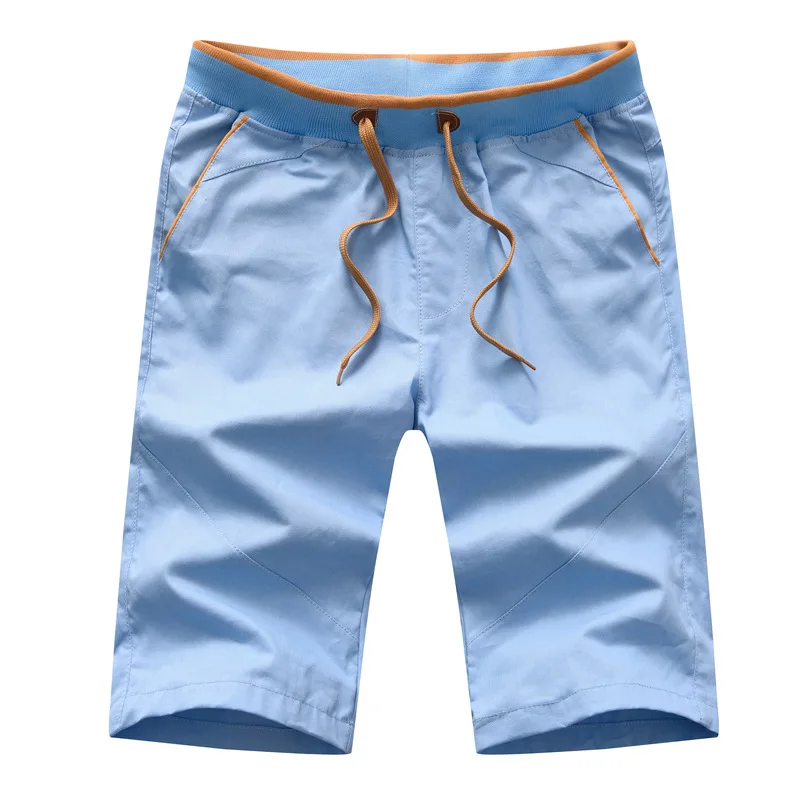 

Pantalones cortos de algodn para hombre, Shorts informales a la moda,T17 con cordn, cintura elstica, para playa, verano 2021