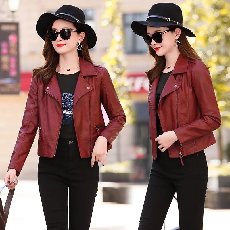 

Elegant Fashion Trendy Leather Long Sleeve Fall Slim Fit Graceful Personality Comfortable
