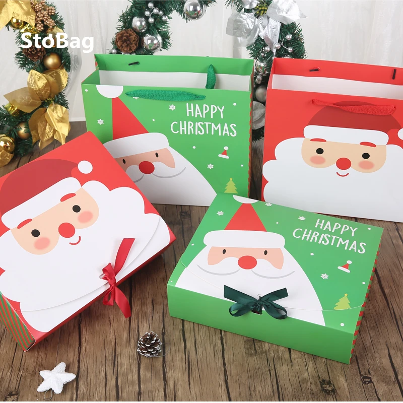 StoBag красная/зеленая Рождественская стандартная упаковочная бумажная коробка