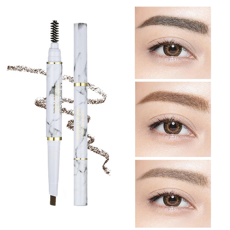 3 цвета водонепроницаемый карандаш для бровей с кистью Стойкий черный коричневый