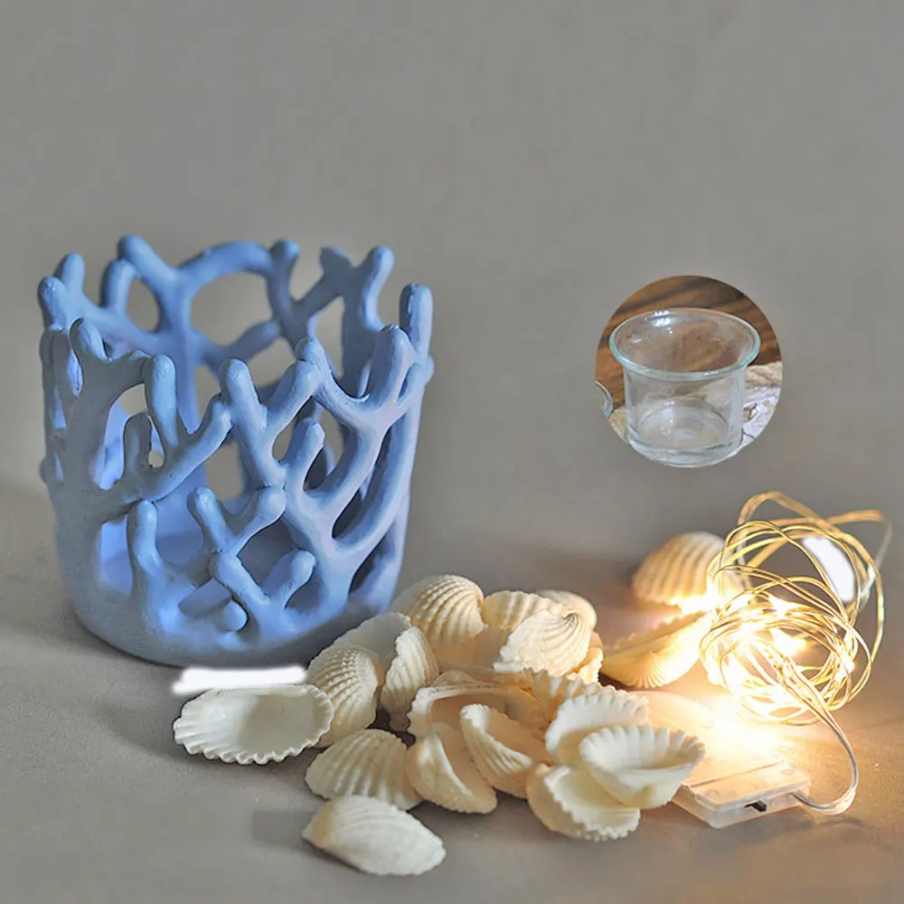 4 шт. полимерный коралловый Подсвечник Настольный светильник для чайного света