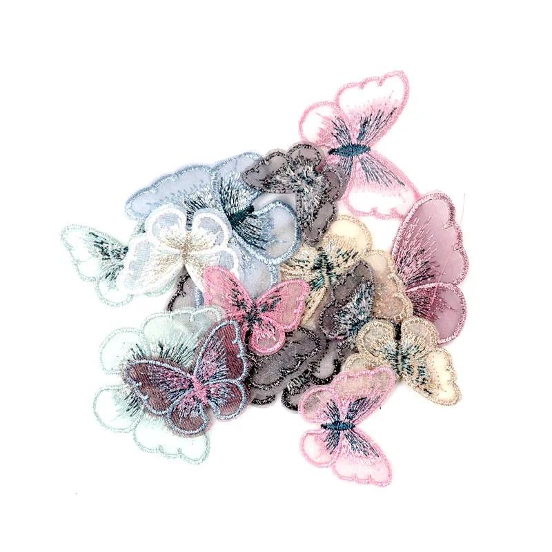 5 шт. Красивая Кружевная аппликация в виде бабочки вышитые кружевные нашивки для