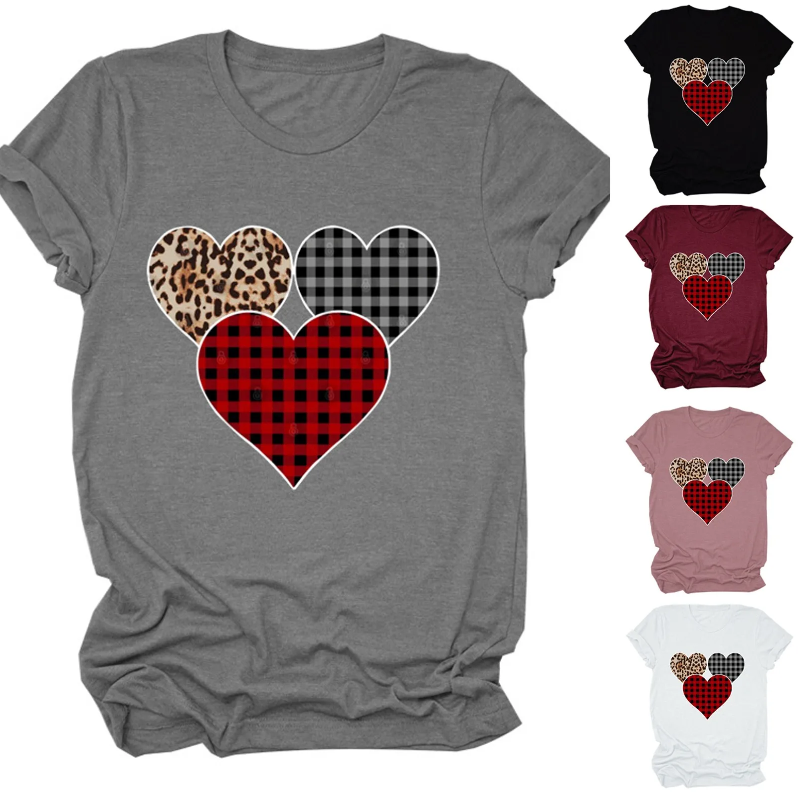 Женский свободный топ с принтом влюбленных сердец повседневный Топ длинным