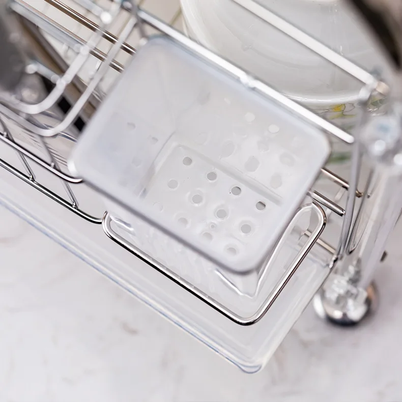 

New Hot 304 Stainless Steel Dish Rack Drain Shelf Bowl Plate Drying Rack Kitchen Organizer Storage Holder