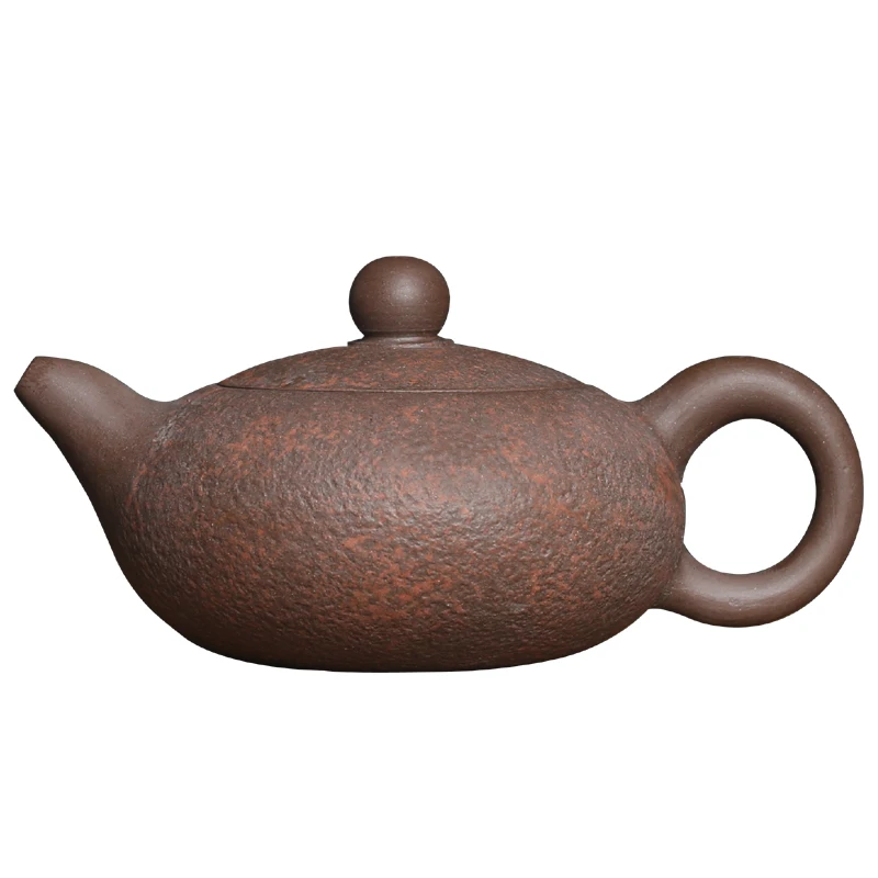

handmade teapot vermilion clay imitation pomelo peel orange peel personalized Kungfu teapot flat bead teapot