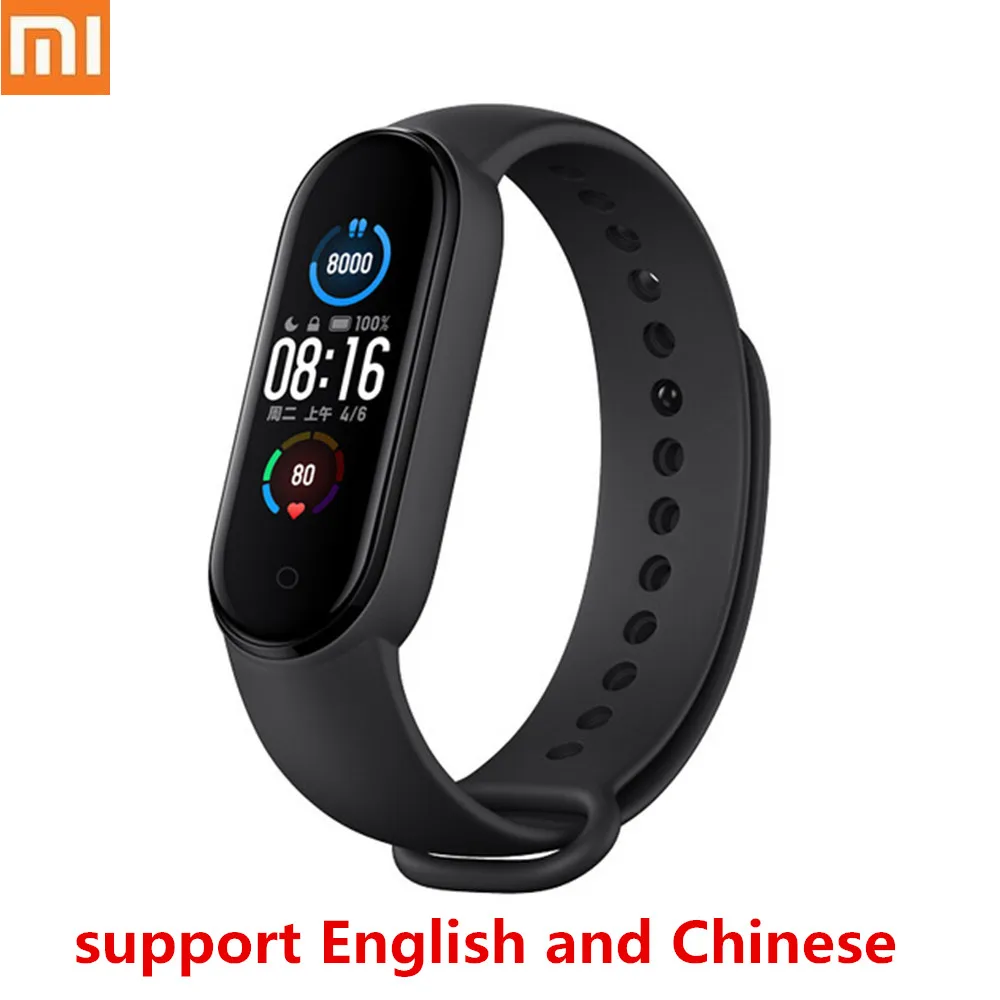 Смарт браслет Xiaomi Mi Band 5 с AMOLED экраном 1 дюйма фитнес трекер Bluetooth 0 спортивный