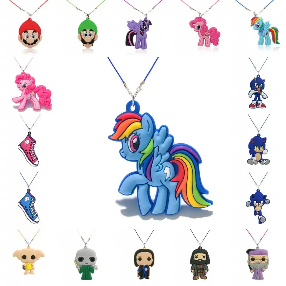 1 шт мультяшная фигура веревка цепочка ожерелье подвеска Подвески из ПВХ подарок