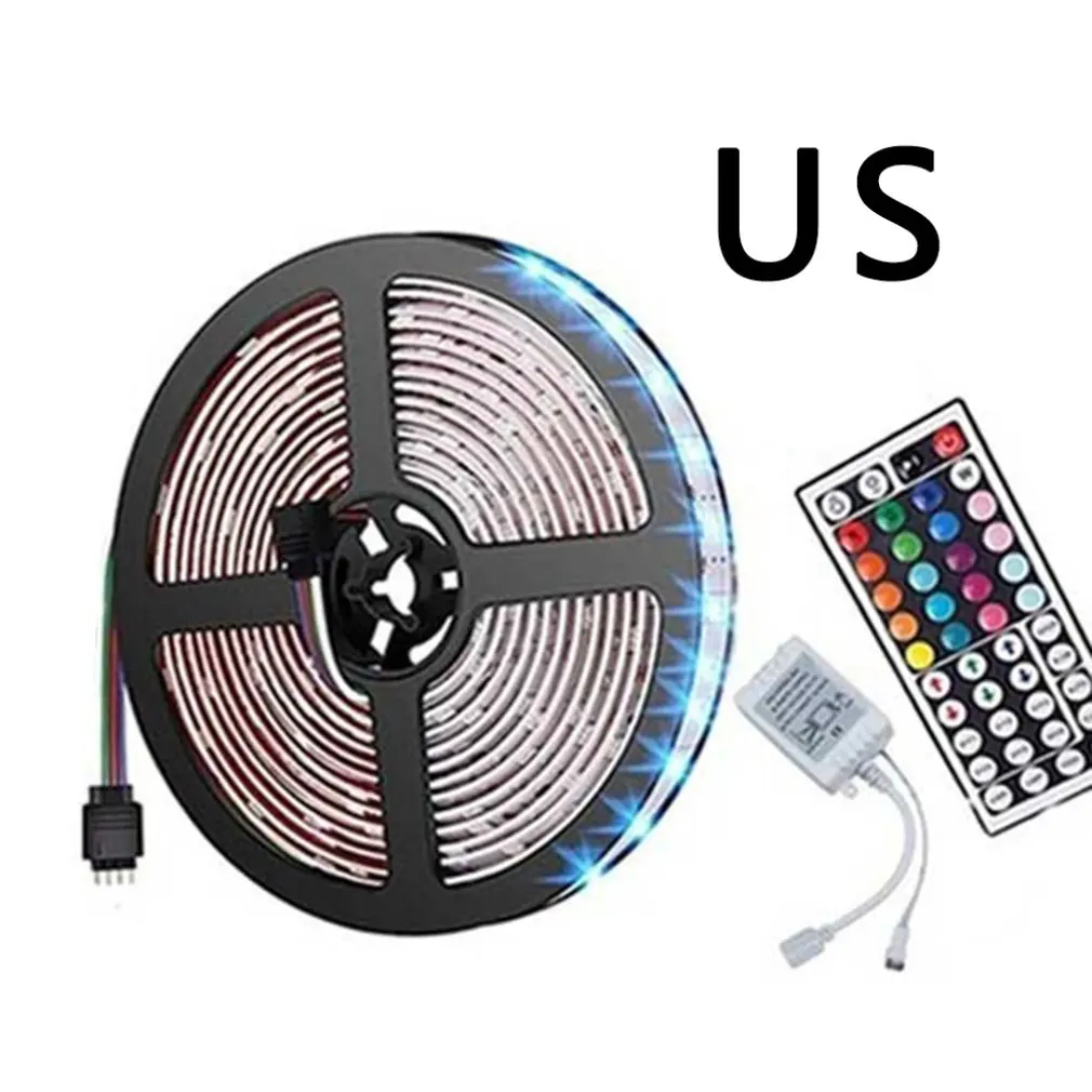 

Разноцветная Светодиодная лампа RGB 2/3/4/5/10 м с 44-клавишным инфракрасным пультом дистанционного управления с блоком питания ЕС/США светильник...
