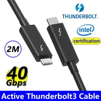 coaxial thunderbolt 3 data cable type c thunderbolt3 pvc version 40gbps pd 100w 5a fast charger cable for macbook pro samsung