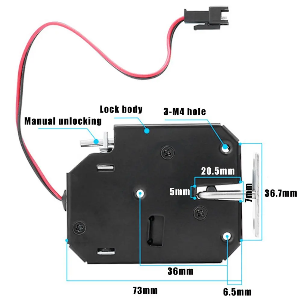 

150KG/330lb Electric Magnetic Lock Door Access Control DC 12V Cabinet Drawer Electromagnetic Lock with Emergency Unlock