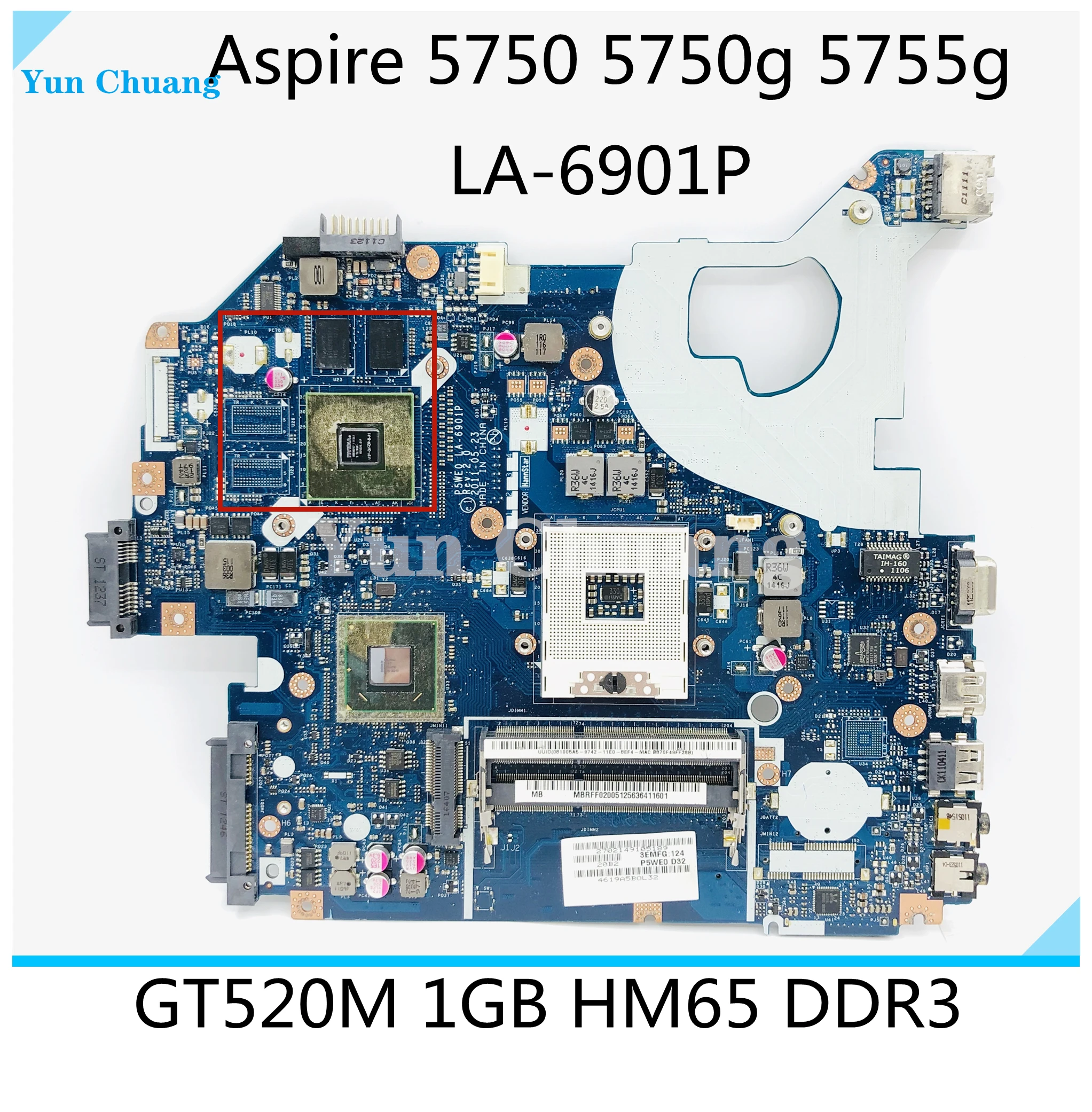 MBRFF02005 для ноутбука Acer Aspire 5750 5750G материнская плата P5WE0 LA-6901P HM65 DDR3 с GT520M 1 ГБ