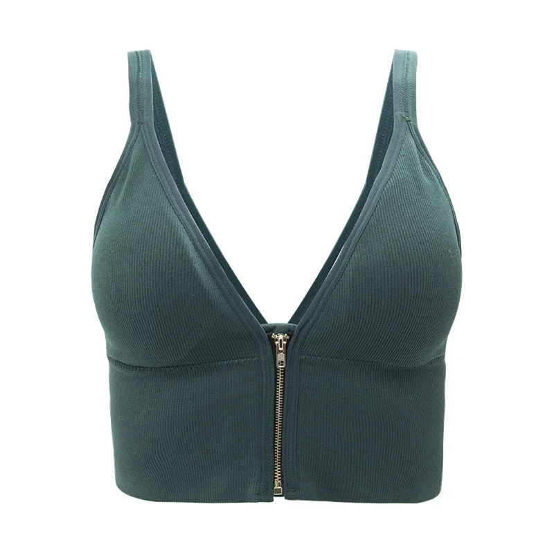 Топ женский бесшовный на молнии спереди пикантный корсет с чашками пуш-ап