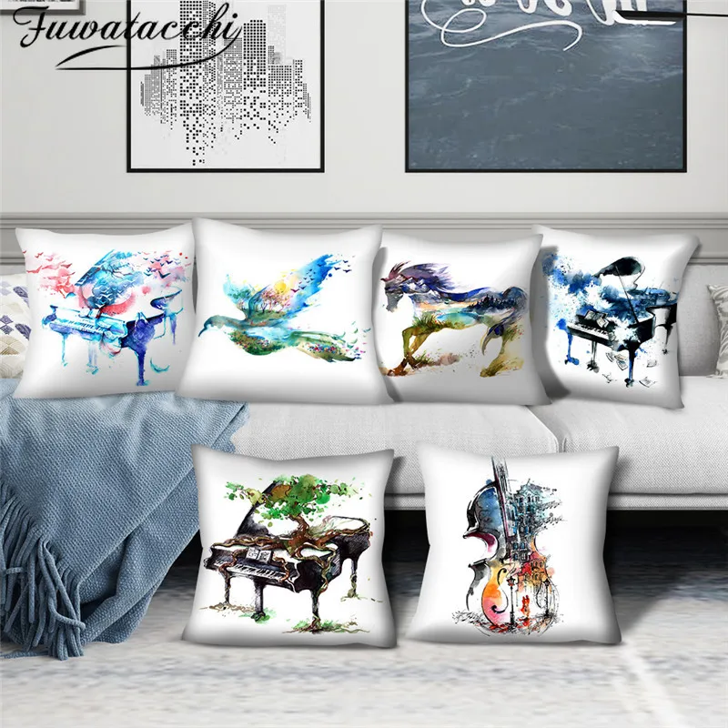 Чехлы для подушек Fuwatacchi с рисунками из мультфильмов наволочки фортепианных