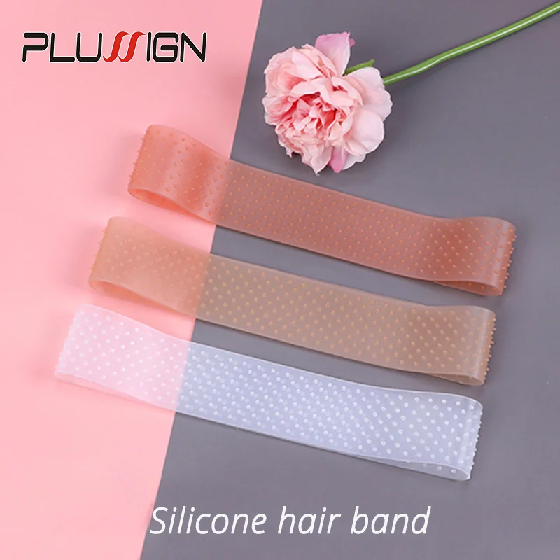 Plussign New 5Pcs/Lot Silicone Wig Grip Band Transparent Dark Brown Wig Grip Headband For Women Soft Non-Slip Wig Hold Fixed Too