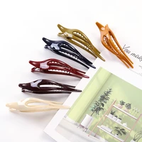 oriental multi color plastic big long duckbill clip solid color large size one word clip hair swallow big hair clip f16