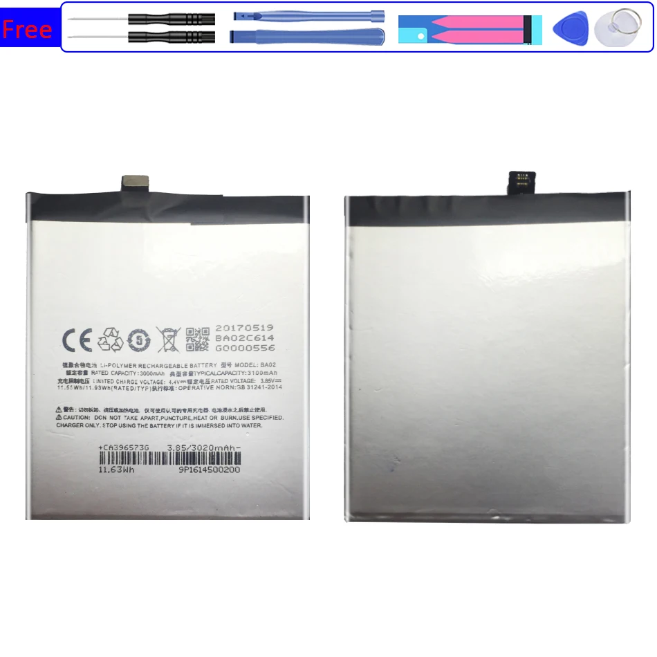 

3100mAh BA02 Сменный аккумулятор для Meizu Meilan M3E A680Q + номер отслеживания