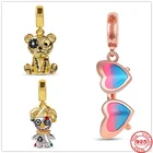 Подвеска в виде медведя и короны из серебра 925 пробы в стиле стимпанк, изящные бусины сделай сам, подходят для оригинального браслета Pandora, Женские Ювелирные изделия