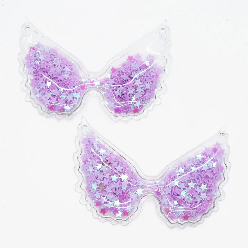12 шт. прозрачный пластиковый пакет с красочными блестками в виде крыльев для