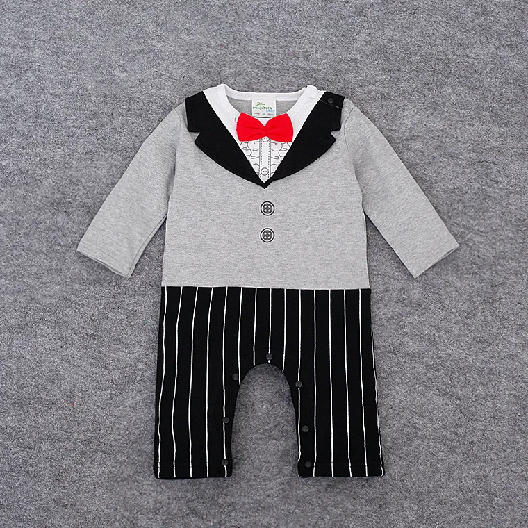 Clearance Sales Autumn Baby Rompers Gentleman Boy Clothing Sets Long Sleeve Infant Jumpsuits Cotton Newborn Clothes |