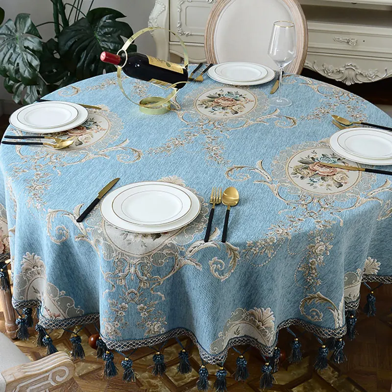 Роскошная классическая скатерть круглая с принтом богатых цветов квадратная