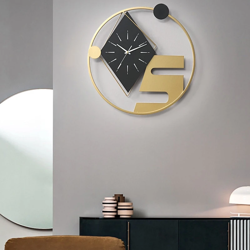 

Creative wall clock living room fashion personality art decoration light luxury Nordic clock home simple silent wall watch