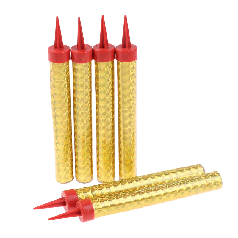 

6pcs/lot Creative Straight Barrel Golden Champagne Fireworks Magic Wand Burning Candle Cake Decor Party Supplies