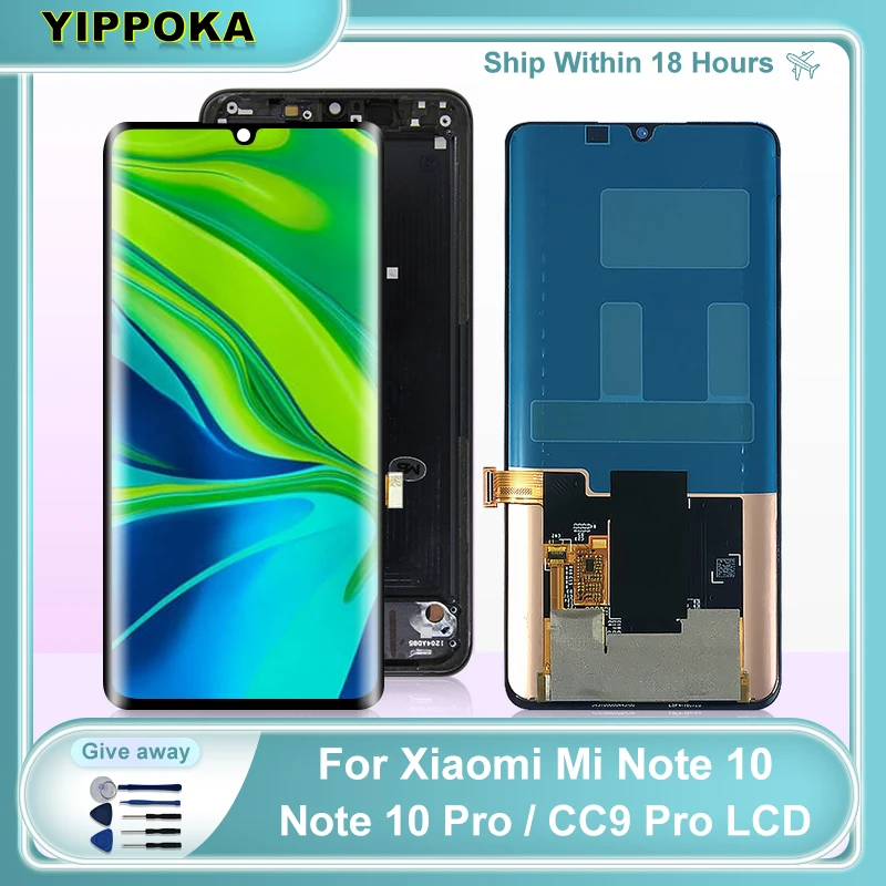 

6,47 "Оригинальный ЖК-дисплей для Xiaomi Note 10, сенсорный экран, дигитайзер, дисплей, запасные части для MI CC9 Pro LCD MI Note 10 Pro