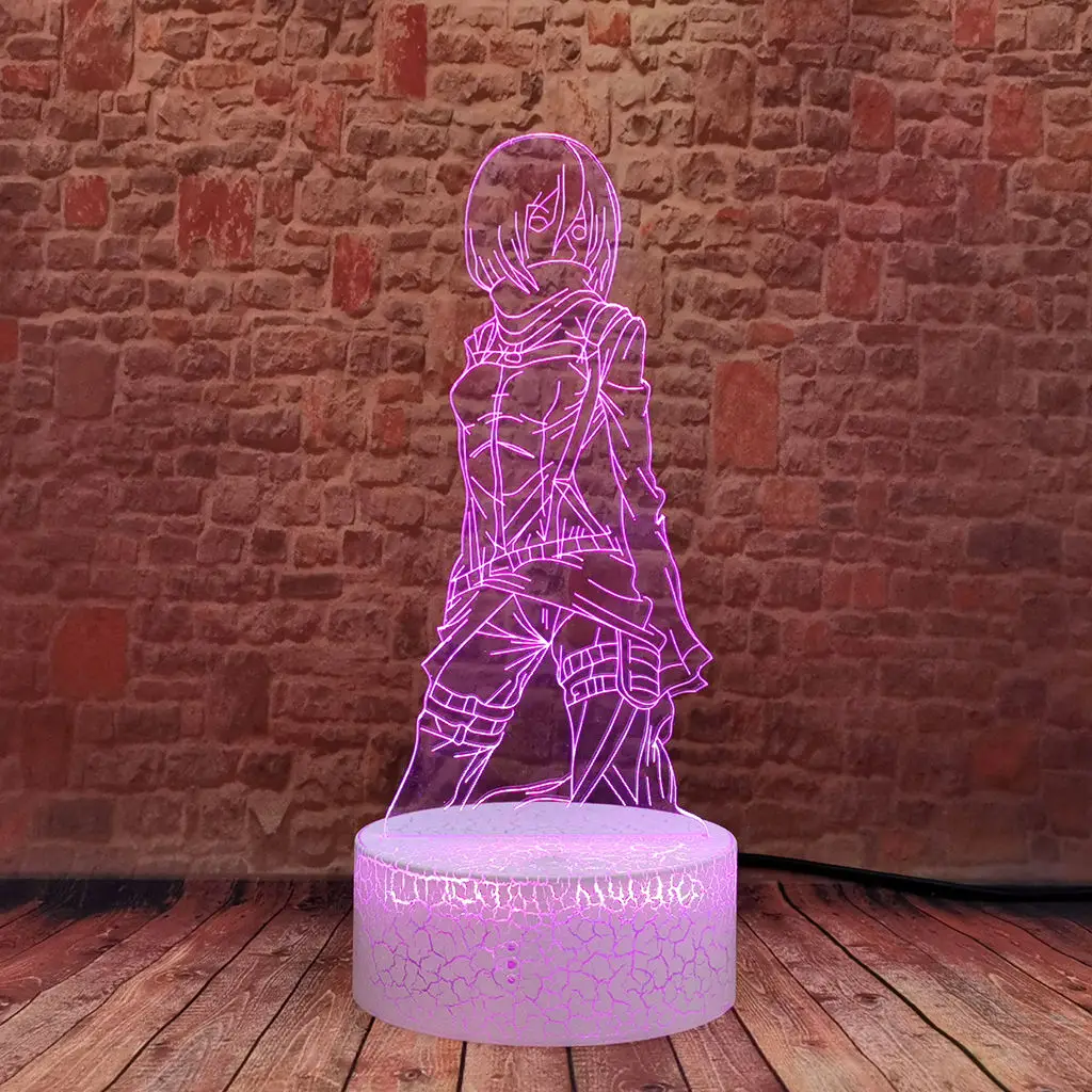 

Обувь для косплея по аниме «атака на Титанов» (Япония) Manga модель 3D светодиодный цветной сенсорный стол ночной Светильник аниме Рисунок свет...