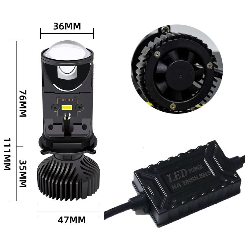 90 Вт H4 светодиодный мини проектор Объектив Conversion Kit Hi/ближнего и дальнего света