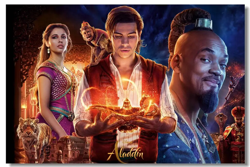 Пользовательские холщовые стены искусства Томас Kinkade Аладдин постер Princes Jasmin