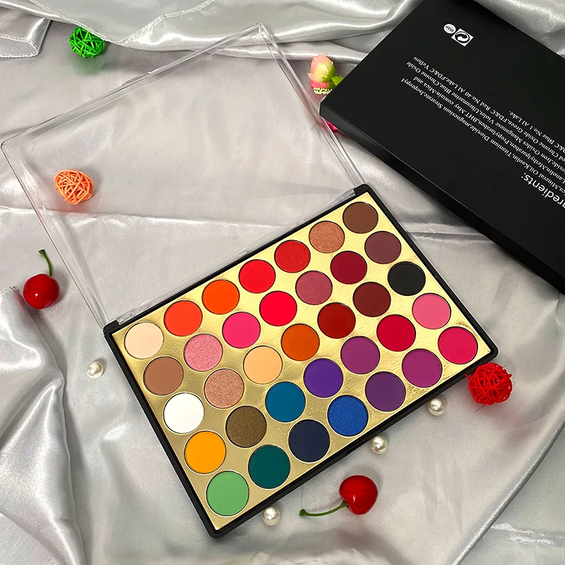 

35 Bright Colorful Matte Eyeshadow Palette Shimmery Silky Powder Long Lasting Pigments Pressed Glitter Eye Shadow Pallete Makeup