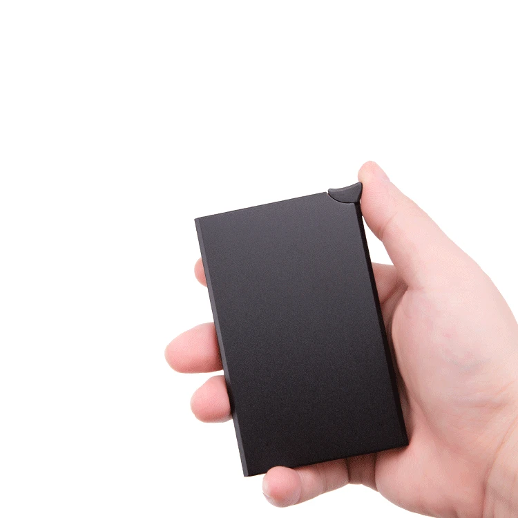 Bycobecy RFID Противоугонный кредитный держатель для карт тонкий чехол для ID карты унисекс автоматически твердый металлический кошелёк для банковских карт бизнес мини