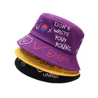 Панама хлопковая с надписью для мужчин и женщин, шляпа от солнца, с граффити, Пляжная шапка для отдыха на открытом воздухе, летняя