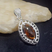 gemstonefactory jewelry big promotion 925 silver gushing honey topaz new women ladies mom gifts necklace pendant 20213600
