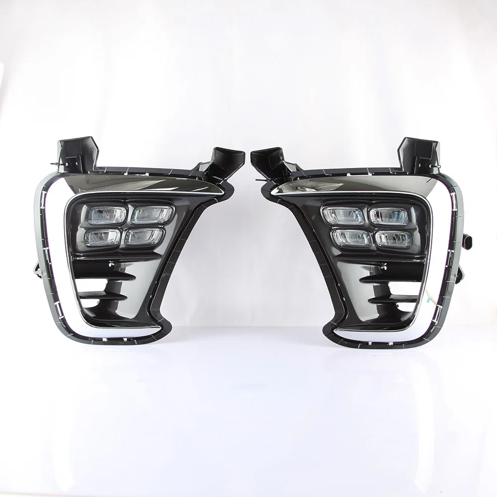 

July King LED Daytime Running Lights DRL, LED 6000K White Front Bumper Fog Lamp case for Kia Sorento US 2018+, 1:1 replacement