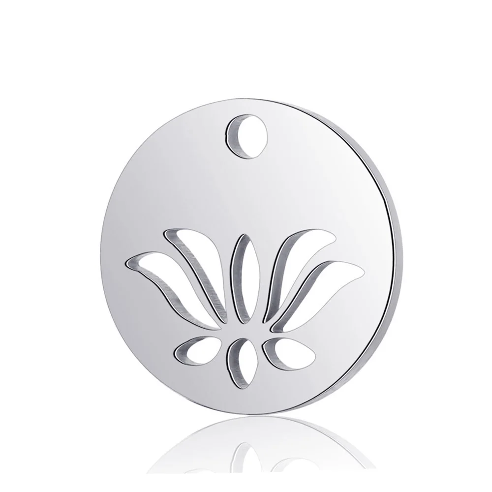 10 шт. настоящая нержавеющая сталь Лотос Подвеска DIY Подвески модная подвеска