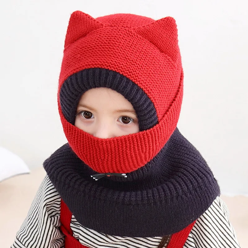 Новые Вязаные Непродуваемые шапки для маленьких мальчиков и девочек теплые