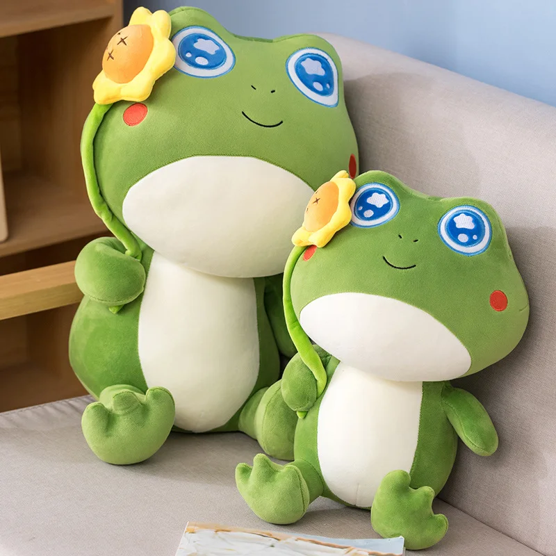 

Cute big-eyed frog plush toys birthday gift cure doll to accompany the bed to send girl girlfriends decorations Плюшевые игрушки